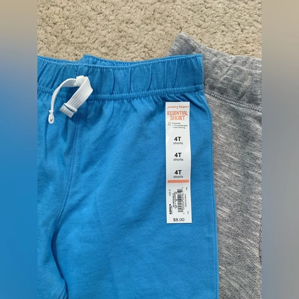 Jumping Beans NWT Size 4T Blue Shorts and Grey Joggers Sweatpants Bundle